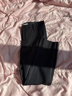 Anthropologie The Essential Slim Trousers Sz 0 Black Ankle Tailored Work Pant